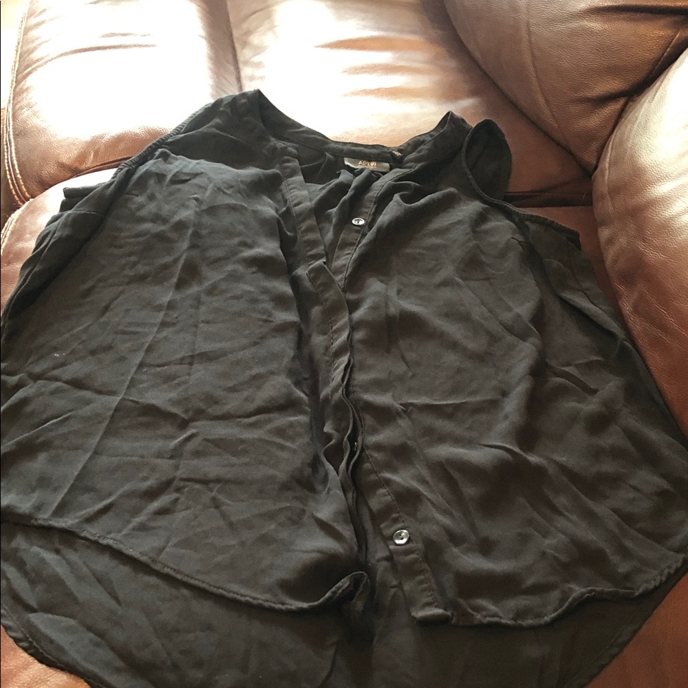 Apt. 9 Black Lightweight Button-Front sleeveless Shirt Jacket